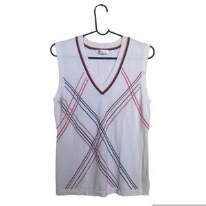 Greg Norman Collection SZ M white sleeveless golf sweater vest